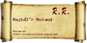 Rajtár Roland névjegykártya